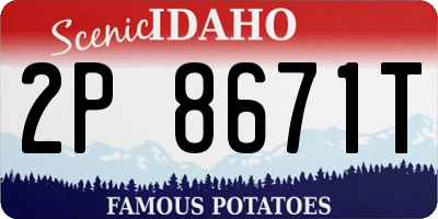ID license plate 2P8671T