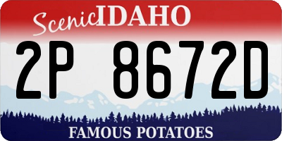 ID license plate 2P8672D