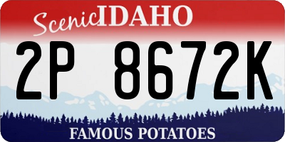 ID license plate 2P8672K