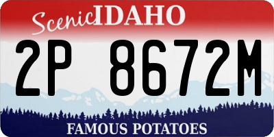 ID license plate 2P8672M