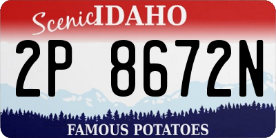 ID license plate 2P8672N