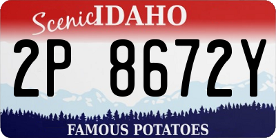 ID license plate 2P8672Y