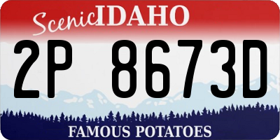 ID license plate 2P8673D