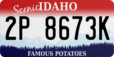 ID license plate 2P8673K