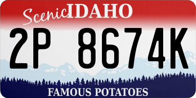 ID license plate 2P8674K