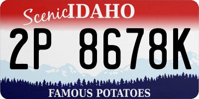 ID license plate 2P8678K