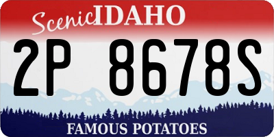 ID license plate 2P8678S
