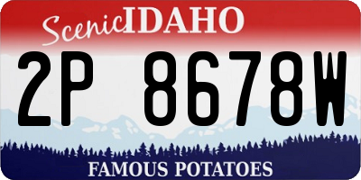 ID license plate 2P8678W