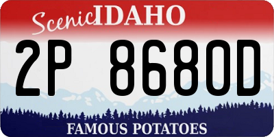 ID license plate 2P8680D