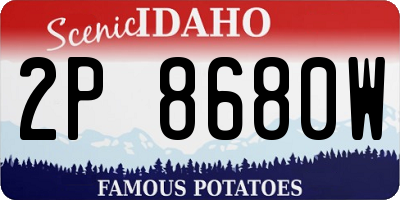 ID license plate 2P8680W