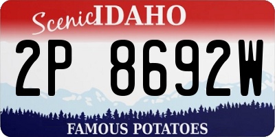 ID license plate 2P8692W