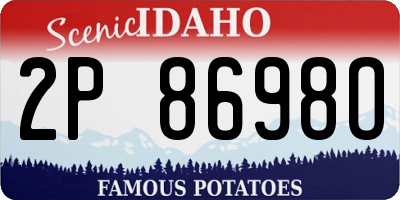 ID license plate 2P8698O