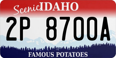 ID license plate 2P8700A