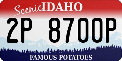 ID license plate 2P8700P