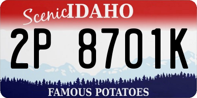ID license plate 2P8701K