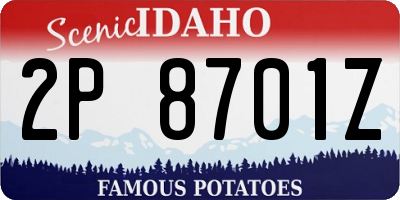 ID license plate 2P8701Z