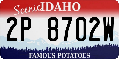 ID license plate 2P8702W
