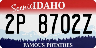 ID license plate 2P8702Z