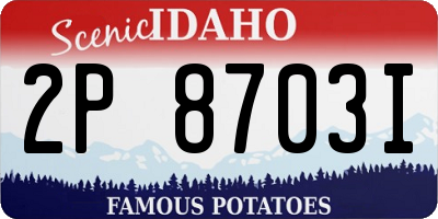 ID license plate 2P8703I
