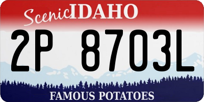ID license plate 2P8703L