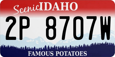 ID license plate 2P8707W
