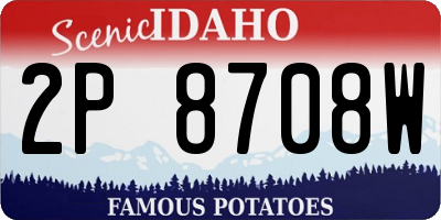 ID license plate 2P8708W