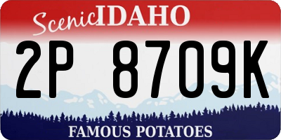 ID license plate 2P8709K