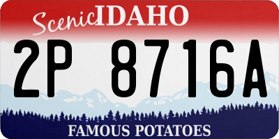 ID license plate 2P8716A
