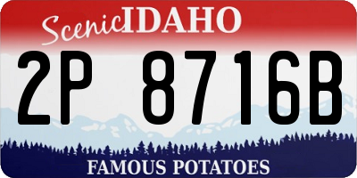 ID license plate 2P8716B