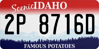 ID license plate 2P8716D
