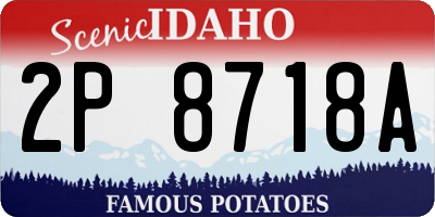 ID license plate 2P8718A