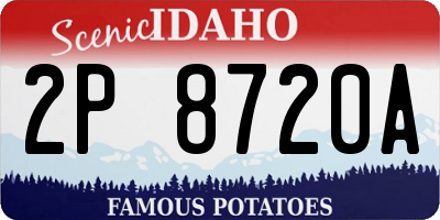 ID license plate 2P8720A