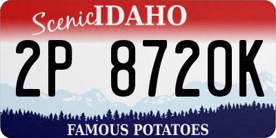 ID license plate 2P8720K