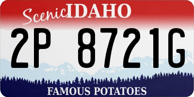 ID license plate 2P8721G