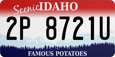 ID license plate 2P8721U
