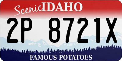 ID license plate 2P8721X