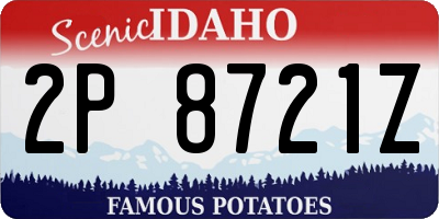 ID license plate 2P8721Z