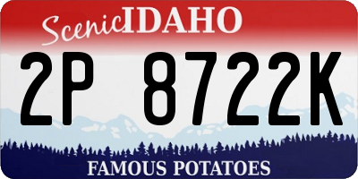 ID license plate 2P8722K