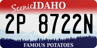 ID license plate 2P8722N