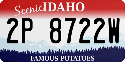 ID license plate 2P8722W