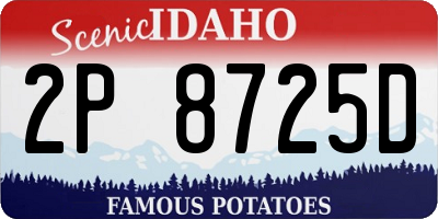 ID license plate 2P8725D