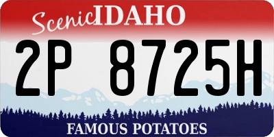 ID license plate 2P8725H