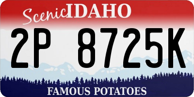 ID license plate 2P8725K