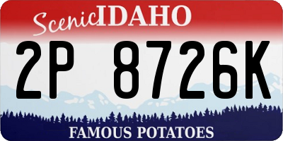 ID license plate 2P8726K