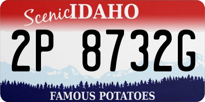 ID license plate 2P8732G