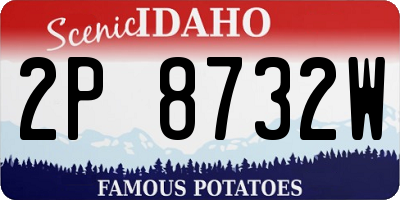 ID license plate 2P8732W