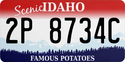 ID license plate 2P8734C