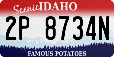 ID license plate 2P8734N