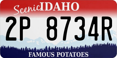 ID license plate 2P8734R