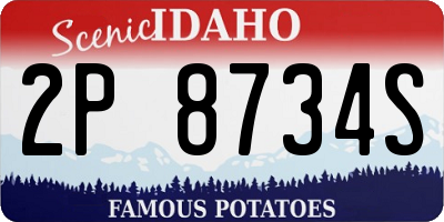 ID license plate 2P8734S